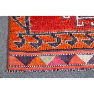 พรมขนาด 3x12.1 ฟุต, พรมวินเทจแบบ Runner, พรมสีแดง Herki แบบเรียบ - Product Image 5