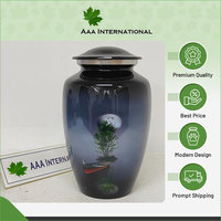 Urnes funéraires en aluminium de luxe de style américain pour adultes, marque internationale AAA, services OEM/ODM, logo personnalisé