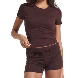 Chándal de verano elegante y cómodo Cómodo Fácil de usar 100% algodón Cintura con cordón Chándales de verano - Product Image 4