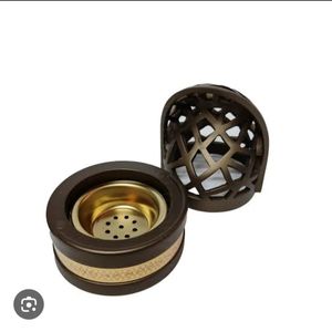 Cadeau Ramadan Bakhoor Brûleur Fabriqué à la main en bois Métal Décoration de l'Aïd Pot Décor Ramadan Bakhoor Pot Premium Arabe en bois et métal - Product Image 3