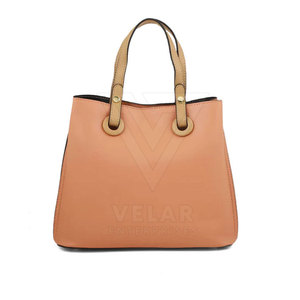 OEM Service Wholesale Eco Friendly Durable Fashion Leather Handbag with Zipper Closure Two Handles Solid Color New Design - Product Image 2