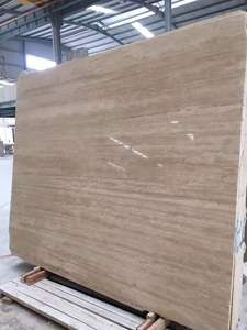 Losas y baldosas de mármol travertino natural de color beige para pisos y revestimientos de paredes. - Product Image 3