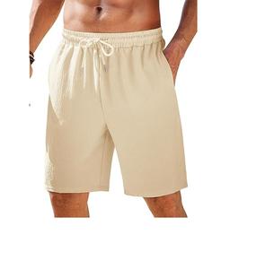 2025 verano algodón de alta calidad ropa informal personalizada hasta la rodilla trabajo diseño de moda más pantalones cortos de baño 100% algodón no tejido - Product Image 1