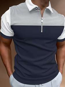 Polo à manches courtes personnalisé pour hommes, T-shirt d'été à la mode, avec boutons, tissu respirant, meilleure couleur foncée - Product Image 5