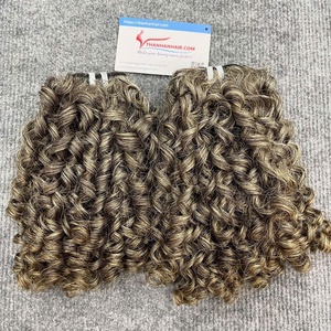 Natural gris oscuro Color Natural rizado Super doble dibujado extremo grueso 100% Remy Virgen Vietnam extensiones de cabello humano - Product Image 1