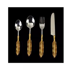 Ensemble de couverts en acier inoxydable, poignées design luxueuses, écologiques, durables, pour les fêtes, complètent toutes les décorations de table - Product Image 3