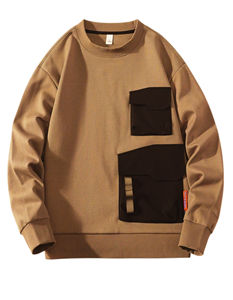 Sudadera para Hombre al por Mayor, Cuello Redondo Informal, Manga Larga, Felpa, Algodón, Logotipo Personalizado, Moda Urbana, Proveedor OEM - Product Image 4