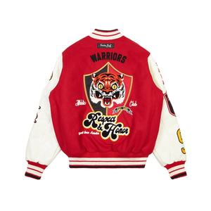 Vestes de lycée pour hommes, broderie personnalisée, patchwork, lettres, col en coton épais tricoté, poignets et bas de veste, style varsity letterman - Product Image 2