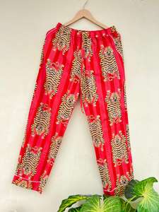 Indien ODM vêtements de nuit de luxe pour femmes à la main 100% coton imprimé fleuri matin marche costume pour été automne élégant décontracté - Product Image 4