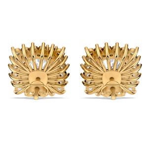 Boucles d'oreilles clous en diamant taille coussin 1,74 carat avec halo, en or 18 carats jaune, blanc et rose, à visser, bijoux de luxe pour mariée - Product Image 2