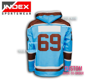 2025 sur mesure de haute qualité sergé broderie Hockey Jersey sweats à capuche hiver polaire avec lacets Service OEM disponible - Product Image 2