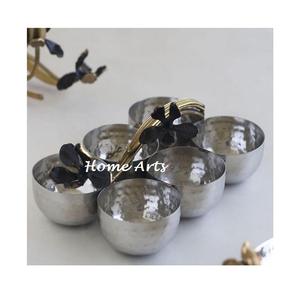 Bol à dessert en acier inoxydable martelé avec poignée en aluminium, qualité supérieure, petite taille, par Home Arts - Product Image 5