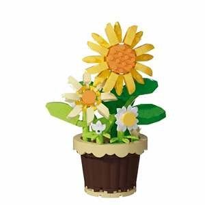 Nanoblock Mini Fleur avec pot en plastique pour décorations de la Saint-Valentin - Product Image 4