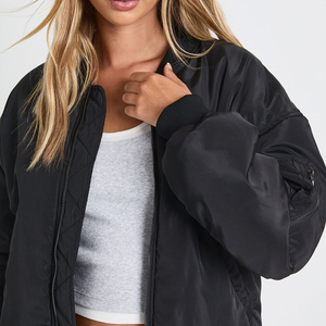 Wholesale High Quality 100% polyester women's varsity jacket custom DTF printed logo streetwear comfortable hip hop man jacket - Product Image 2