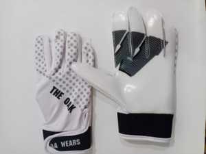 Custom White American <b>Football</b> Grip Receivers Gloves Sticky Material with Full Sublimation Good Fit for All Sizes and Colors - Product Image 6