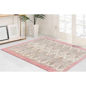 Tapis imprimé : Tapis de cuisine turc de luxe à motif floral rose, tapis en chenille - Product Image 2
