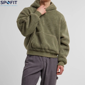 Custom Unisex Fleece <b>Sherpa</b> Winter Hoodies Mens Oversized Hooded Blanket Sweater High Quality Zipper Warm Pullover Hoodie 100% - Product Image 6