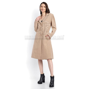 Manteau d'hiver chaud d'extérieur Vêtements d'extérieur longs en laine mélangée pour femmes Veste décontractée élégante Manteau d'hiver long en laine mélangée pour femmes - Product Image 4