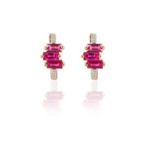 Thiết Kế Thời Trang Chất Lượng Cao Chính Hãng Của <span class=keywords><strong>Ruby</strong></span> Với Kim Cương Hoop Bông Tai K18 Rắn Rose Gold Huggie Hoop Bông Tai Cho Phụ Nữ Cô Gái - Product Image 1