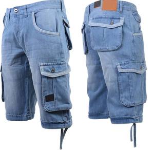 Calidad Premium Nuevo artículo Algodón ajustable Casual Color sólido Más alta calidad Estilo de carga Bolsillos Stretch Denim Short para hombres - Product Image 6