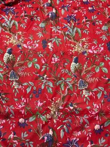 100% tela de algodón puro Pájaro Rojo Floral estampado a mano 70gsm Nomex para coser vestidos acolchados o cortinas vendidas por yarda - Product Image 4