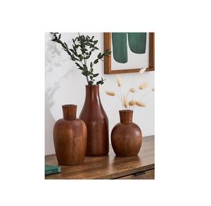 Vase à fleurs moderne en bois massif fait à la main, écologique, pour la décoration de la maison et du bureau, vente en gros - Product Image 6
