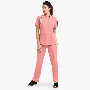 Vente chaude soins infirmiers nouveau Style mode uniforme gommages ensemble en gros impression hôpital Spandex infirmière médical doux extensible gommages - Product Image 6