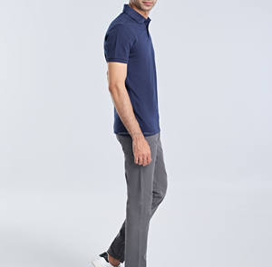 Camiseta de Golf Personalizada para Hombre, Nuevo Diseño, Cuello Mao, Logotipo Bordado de Silicona/Goma, Deportiva, Transpirable, Corte Regular, Color Sólido, 100% Algodón - Product Image 1