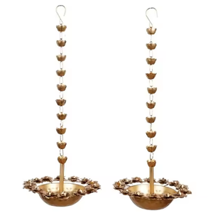 Nuevo y Más Vendido: Colección de Diyas Indias de Latón de Alta Calidad, Diya Colgante, Latkan Diya, Urli, Tazón Colgante para el Hogar, Bodas y Festivales - Product Image 2