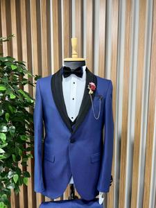 Trajes de hombre hechos a medida según su pedido, trajes elegantes baratos al por mayor que también se pueden usar como traje de novio - Product Image 6