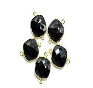 Colgantes finos de Plata de Ley 925, dijes Vintage de rodio, enlaces de fianza de doble bucle, cojín de piedras preciosas de ónix negro, joyería de bisel en forma de bisel - Product Image 3