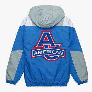 Hot Selling Unisex Vintage 90s American Starter Style Windbreaker Custom Embroidered <b>Half</b>-<b>Zip</b> Pullover Lightweight <b>Jacket</b> <b>Men</b> - Product Image 2