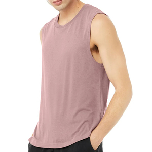 OEM Hauts sans manches pour hommes pour le fitness Vêtements d'entraînement tricotés à séchage rapide Singlets Vêtements de sport respirants personnalisés pour la course - Product Image 3