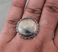 2025 qualité supérieure solide 925 bijoux en argent Sterling 925 bague en argent 15mm Madagascar Labradorite Cabochon femmes femme bijoux