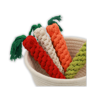 Jouets à mâcher écologiques pour chats - Corde à mâcher durable et mignonne en forme de carotte pour les molaires, en matériau papier durable, emballée dans un sac - Product Image 1