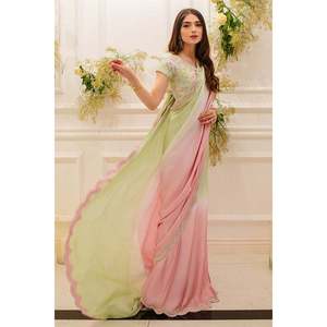Robe fourreau en mousseline à imprimé floral avec taille naturelle - Product Image 4