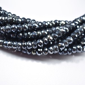 5.5 6mm noir spinelle Rondelle perles à facettes noir spinelle pierre précieuse brin 13 pouces pour la fabrication de bijoux au prix d'usine - Product Image 2
