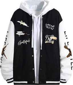 Veste d'extérieur Varsity, manches en cuir, corps en laine chaude, fermeture à pression, poignets et col côtelés, usage quotidien décontracté, OEM ODM en gros - Product Image 2