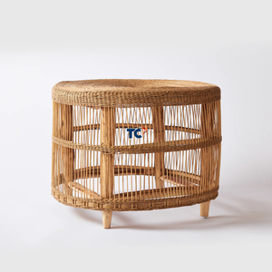 เฟอร์นิเจอร์โต๊ะกาแฟหวายกลมสําหรับห้องนั่งเล่น โต๊ะหวายสไตล์เรโทรผลิตในเวียดนาม - Product Image 2