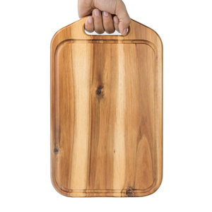 Planche à découper en bois d'acacia avec poignée Légumes Viande et fromage Planche de service Cuisine Planche à découper en bois Ruber wood - Product Image 1