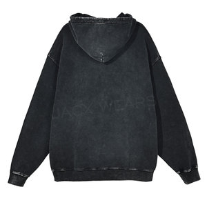 Sudadera con Capucha para Hombre, Hecha a Medida, Lavada al Ácido, Color Sólido, Transpirable, Mangas Largas, Material de Algodón Duradero, Alta Calidad, Invierno - Product Image 2