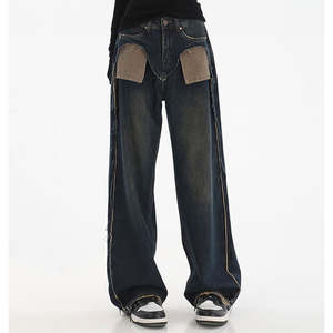 Femmes de haute qualité professionnel décontracté pleine longueur jean pantalon à la mode mi-taille droite Style prix de gros pour l'hiver - Product Image 2