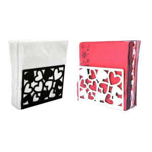 Porta Servilletas de Papel con Diseño de Corazón Metálico para Hogar, Oficina, Cocina, Hotel y Restaurante, Mesa de Comedor, Mostrador - Product Image 1