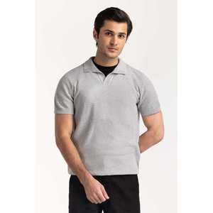 Suéter de Punto Liso Teñido para Hombre, 100% Algodón Transpirable, Manga Corta, Informal, Invierno, OEM, ODM, Marca Privada - Product Image 3