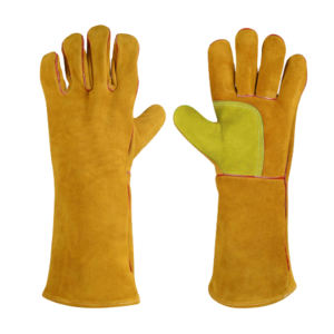 Guantes de Soldadura Reforzados de Cuero Vacuno de Alta Resistencia, Antivibración, con Puño de Seguridad, para Seguridad Industrial, Construcción y Barbacoa - Product Image 5