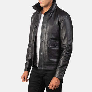 Chaqueta Bomber de Piel de Oveja Genuina Columbus, Talla XS, Reversible y con Cierre, Impermeable con Material de PU - Product Image 2