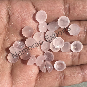 Cuarzo Rosa Natural, Cabujón Redondo de 4x4 mm, Todos los Tamaños Disponibles, Parte Posterior Plana, Piedra para Fabricación de Joyas, Gemas Sueltas - Product Image 2