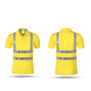 Haute visibilité usine polyester réfléchissant bande rayures polo extérieur réfléchissant vêtements de sécurité polo t-shirt - Product Image 4