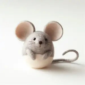 Soft and Cuddly Felt Stuffed Mouse - A Charming and Delightful Gift Idea Perfect Decorative Piece