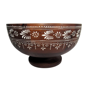 Bol à salade en bois de manguier sculpté à la main, design vintage, vaisselle naturelle, décoration de la maison, bol à mélanger les fruits à prix raisonnable - Product Image 5